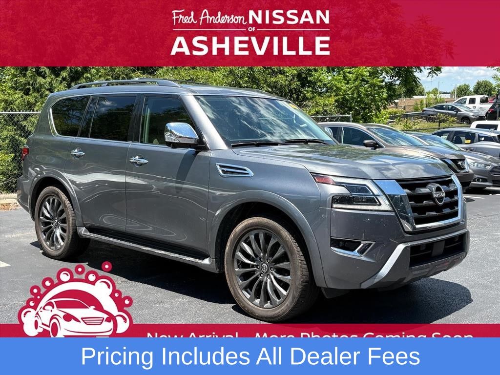 Gray (Gun Metallic) 2023 Nissan Armada Platinum 4WD SUV / Crossover Four-Wheel Drive 7-Speed Automatic