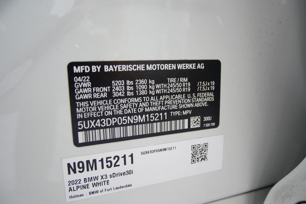 2022 BMW X3 sDrive30i 27