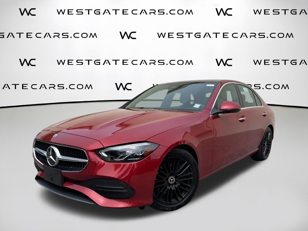 Red 2022 Mercedes-Benz C-Class Sedan All-Wheel Drive 9-Speed Automatic