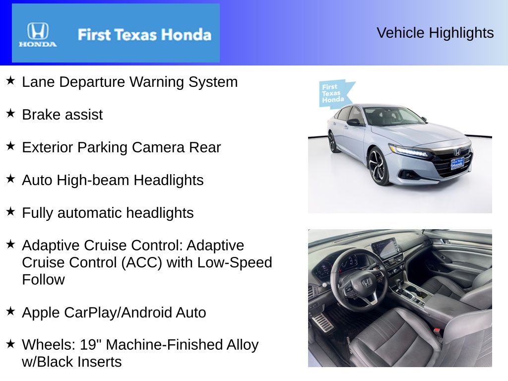 Used Car 2022 Honda Accord  Sport Special Edition For Sale Under $30,000 In Austin, Texas