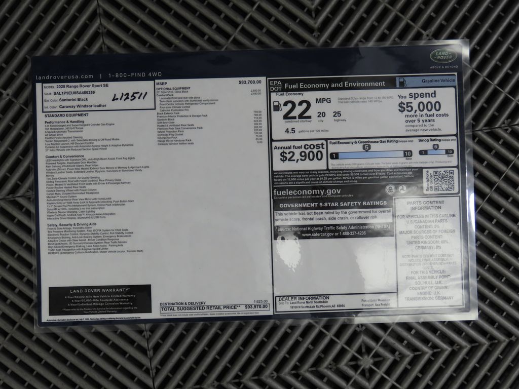 2025 Land Rover Range Rover Sport SE 9