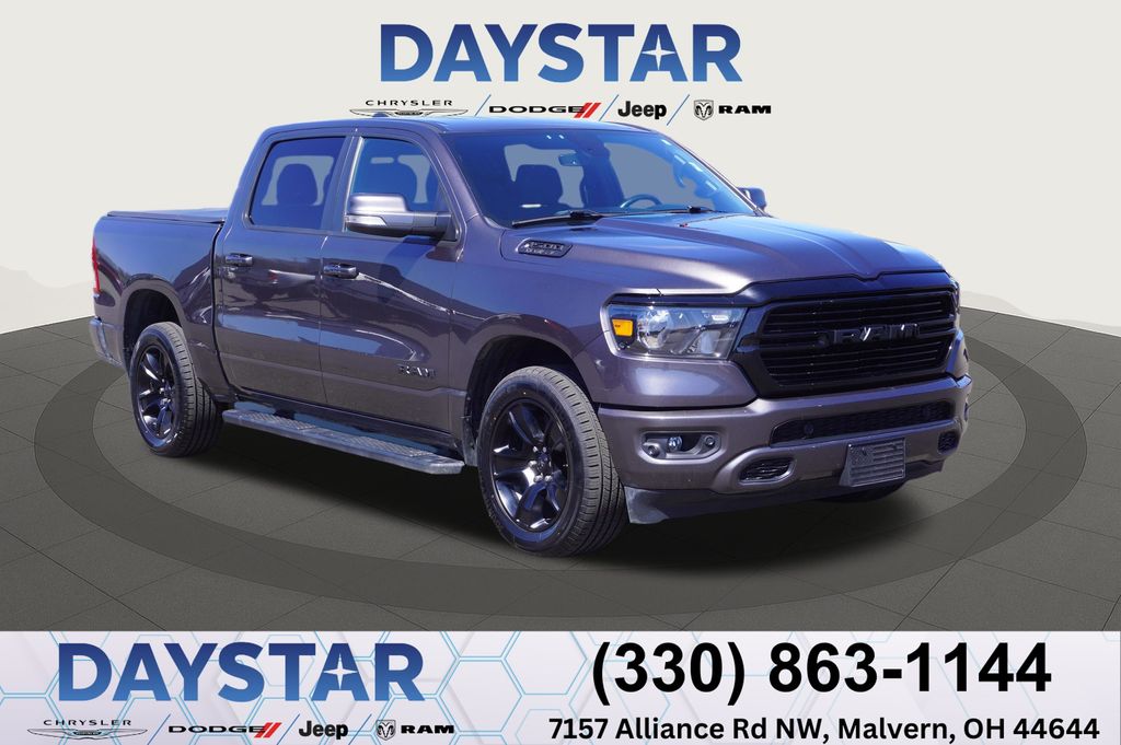 Gray (Granite Crystal Metallic Clearcoat) 2020 RAM 1500 Big Horn Crew Cab 4WD Pickup Truck Four-Wheel Drive 8-Speed Automatic