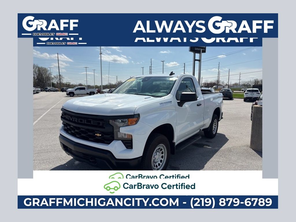 Summit White 2025 Chevrolet Silverado 1500 Pickup Truck Four-Wheel Drive 8-Speed Automatic