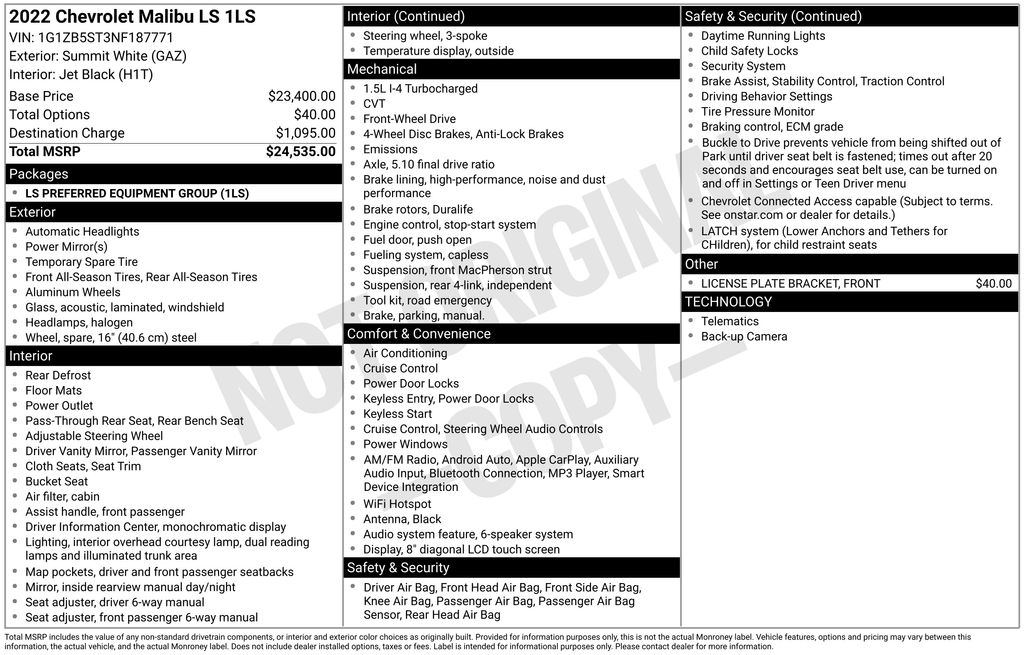 2022 Chevrolet Malibu FWD LS