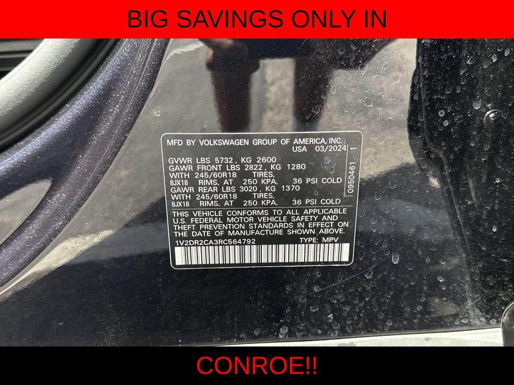 2024 Volkswagen Atlas 2.0T SE Black at DeMontrond Mazda