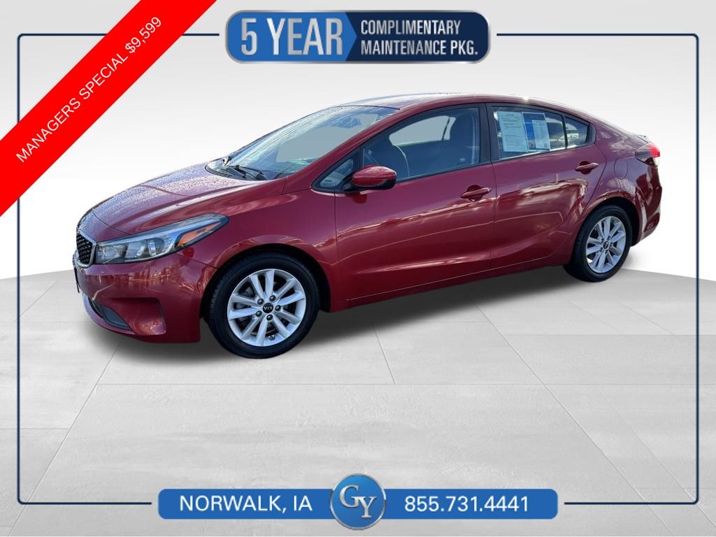 Currant Red 2017 Kia Forte S Sedan Front-Wheel Drive 6-Speed Automatic