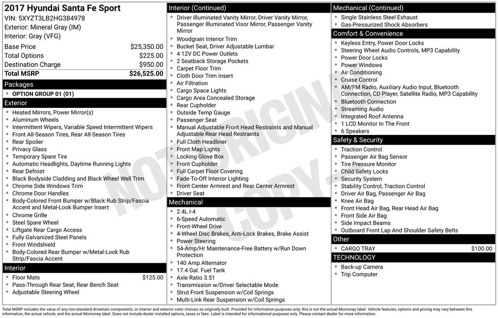 2017 Hyundai Santa Fe Sport 2.4L