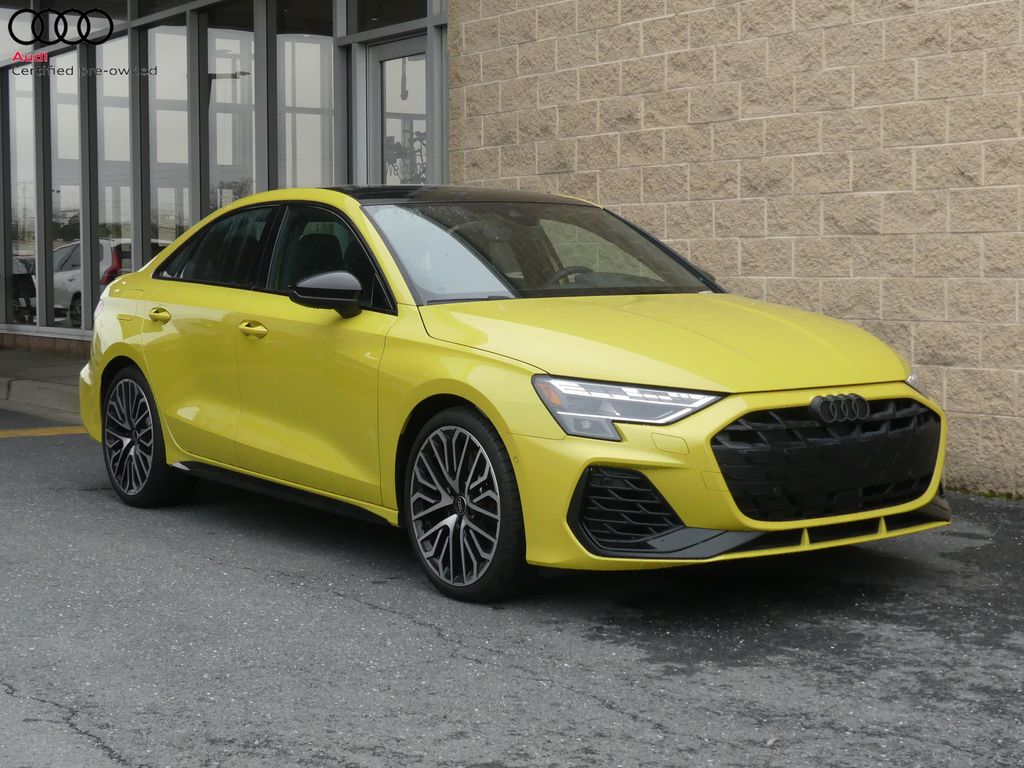 Python Yellow Metallic 2025 Audi S3 2.0T quattro Prestige Sedan All-Wheel Drive 7-Speed Automatic