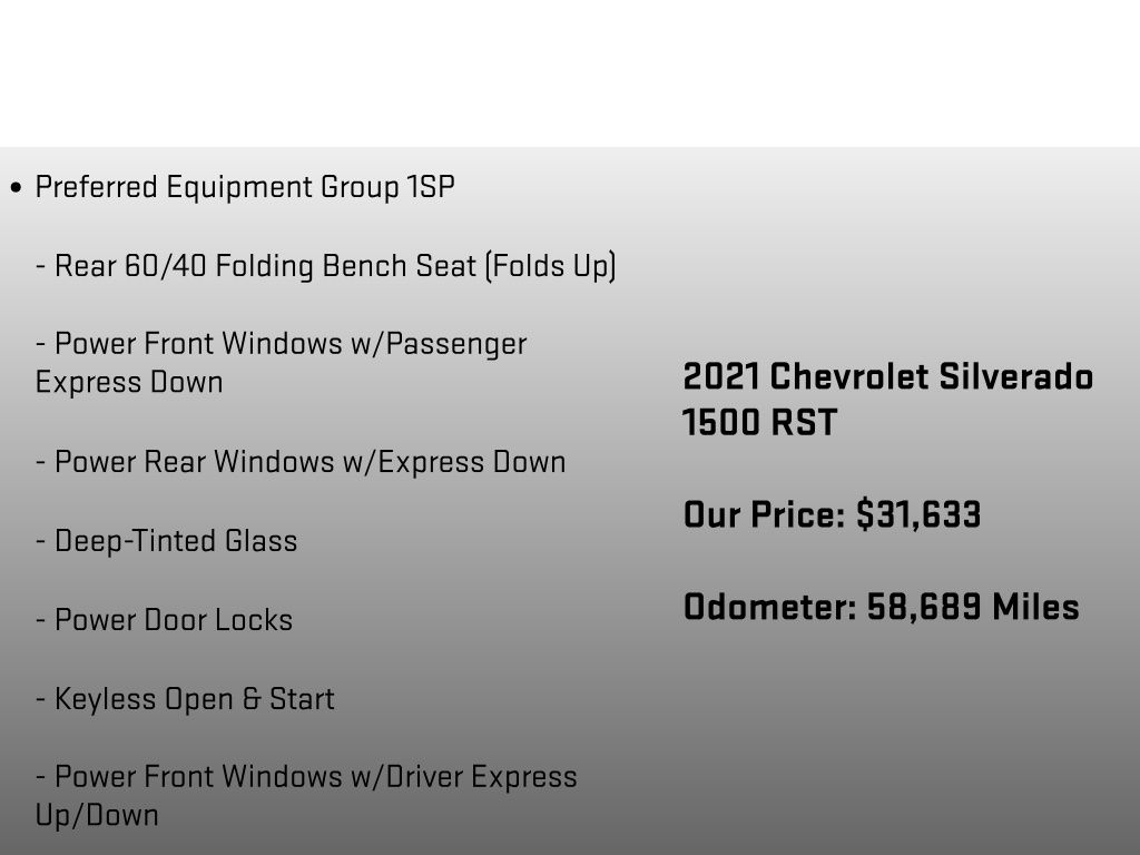 2021 Chevrolet Silverado 1500 RST White at Luther Ford