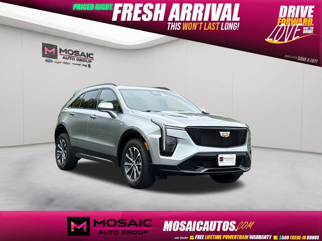 Silver 2024 Cadillac XT4 SUV / Crossover Four-Wheel Drive 9-Speed Automatic