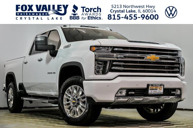 Summit White 2021 Chevrolet Silverado 2500HD High Country Crew Cab 4WD Pickup Truck Four-Wheel Drive Automatic