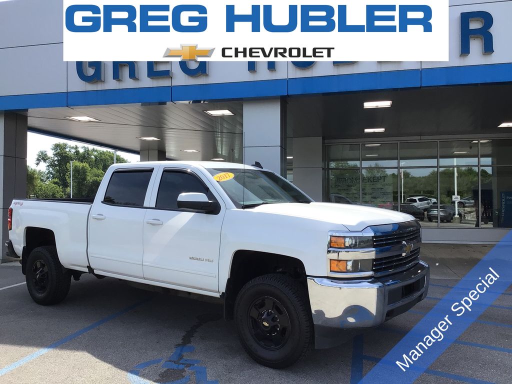 White 2017 Chevrolet Silverado 2500HD LT Crew Cab 4WD Pickup Truck Four-Wheel Drive 6-Speed Automatic Overdrive