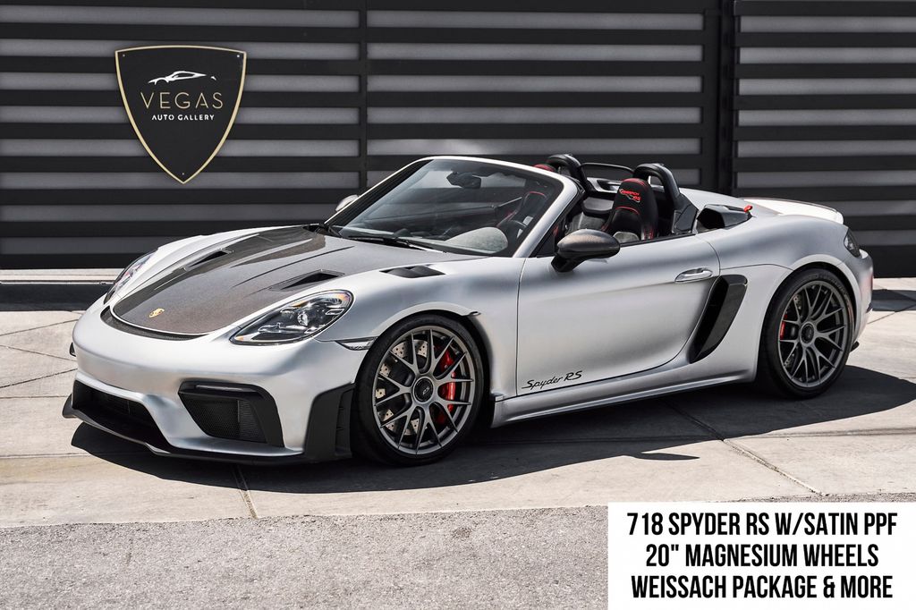 GT Silver Metallic 2024 Porsche 718 Boxster Convertible Rear-Wheel Drive 7-Speed Automatic