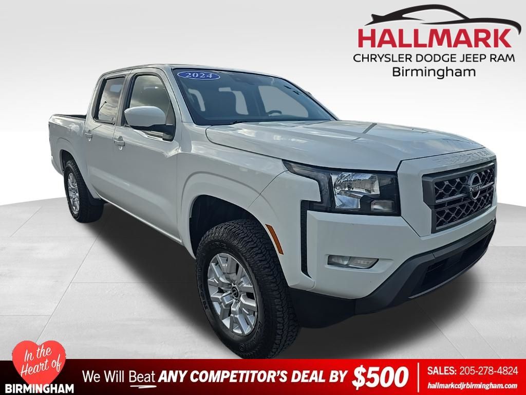 Glacier White 2024 Nissan Frontier SV Crew Cab RWD Pickup Truck 4X2 9-Speed Automatic Overdrive