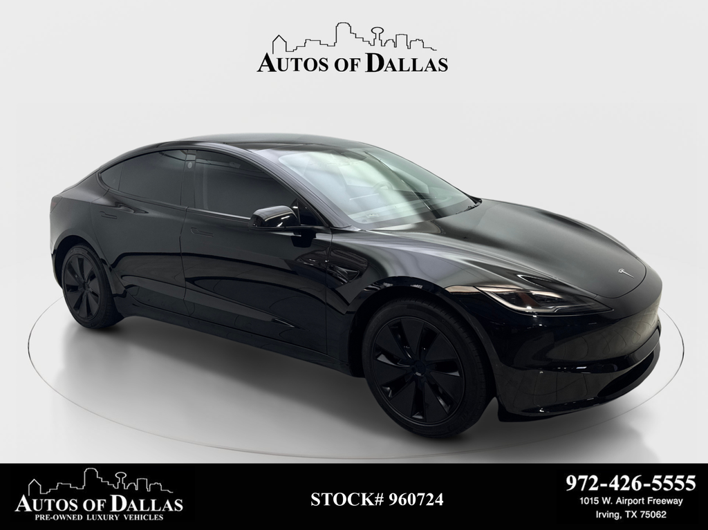 Black 2025 Tesla Model 3 Sedan Rear-Wheel Drive 1-Speed Automatic