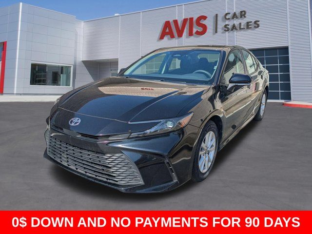 Midnight Black Metallic 2025 Toyota Camry LE FWD Sedan Front-Wheel Drive Continuously Variable Transmission