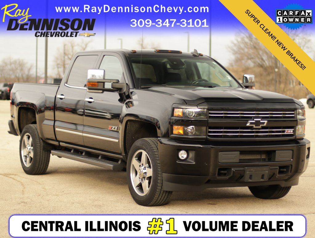 Black 2016 Chevrolet Silverado 2500HD LTZ Crew Cab 4WD Pickup Truck Four-Wheel Drive 6-Speed Automatic Overdrive