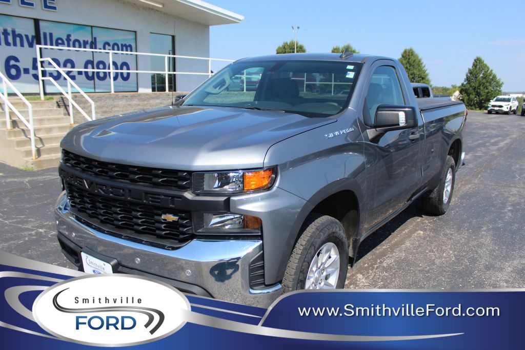 Gray (Satin Steel Metallic) 2021 Chevrolet Silverado 1500 Pickup Truck 4X2 6-Speed Automatic Overdrive