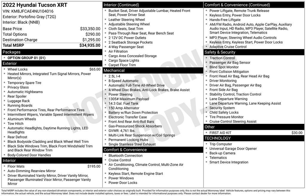 used 2022 Hyundai Tucson car, priced at $21,500