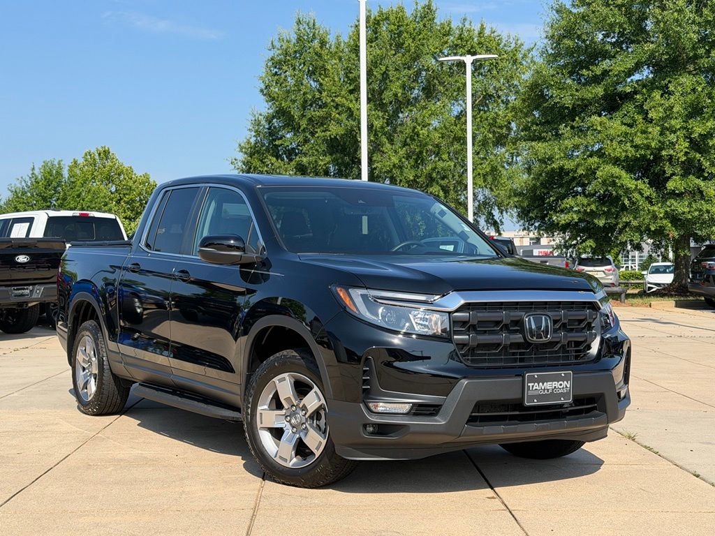 Crystal Black Pearl 2025 Honda Ridgeline Pickup Truck All-Wheel Drive 9-Speed Automatic