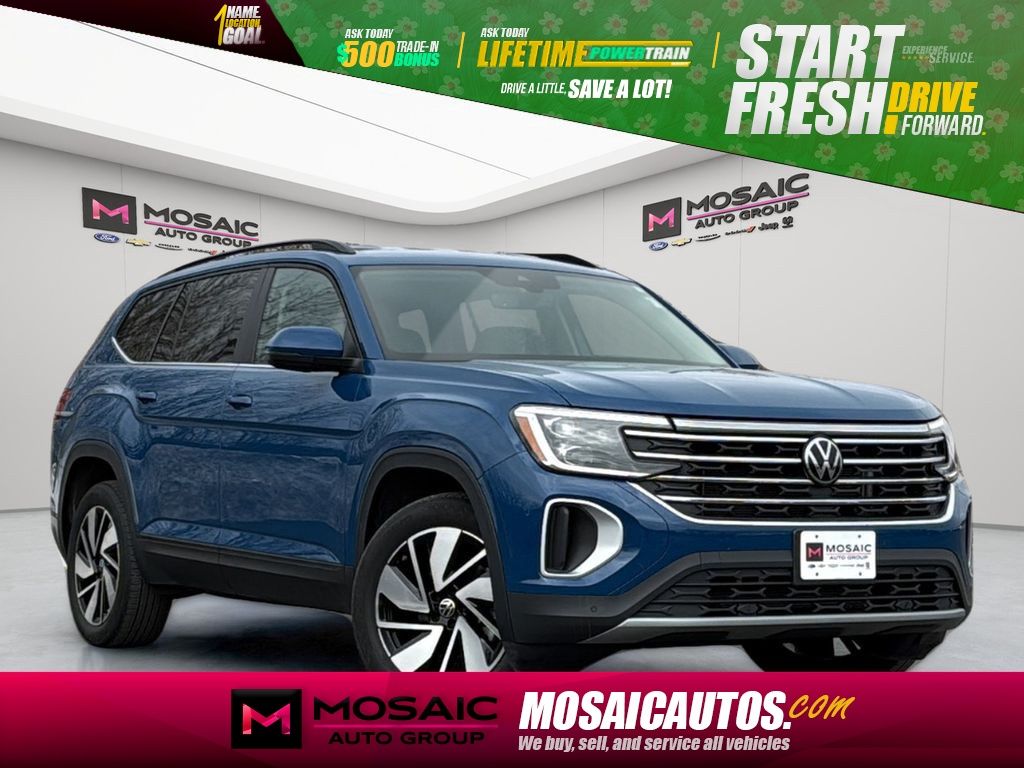 Mountain Lake Blue 2025 Volkswagen Atlas SE 4Motion with Technology SUV / Crossover All-Wheel Drive 8-Speed Automatic