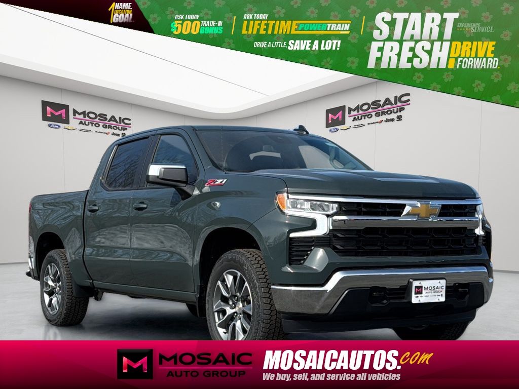 Cypress Gray 2026 Chevrolet Silverado 1500 LT Crew Cab 4WD Pickup Truck Four-Wheel Drive Automatic