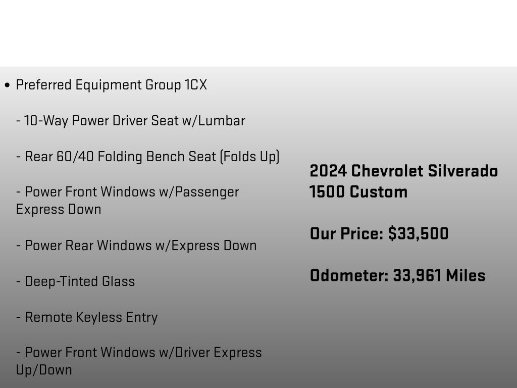 2024 Chevrolet Silverado 1500 Custom Gray at Phil Fitts Ford