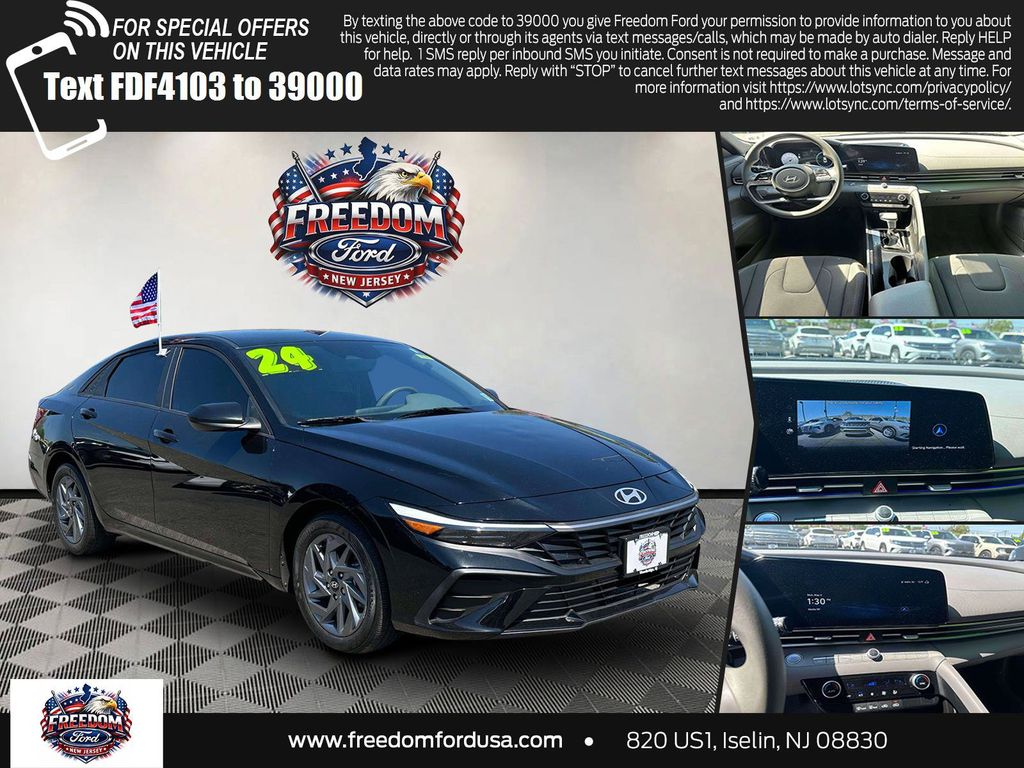 Abyss Black 2024 Hyundai Elantra Sedan Front-Wheel Drive Continuously Variable Transmission