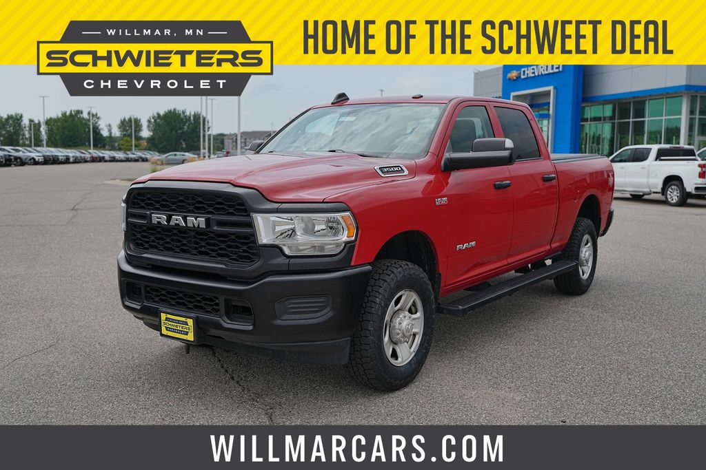 Flame Red Clearcoat 2019 RAM 3500 Pickup Truck Four-Wheel Drive 8-Speed Automatic