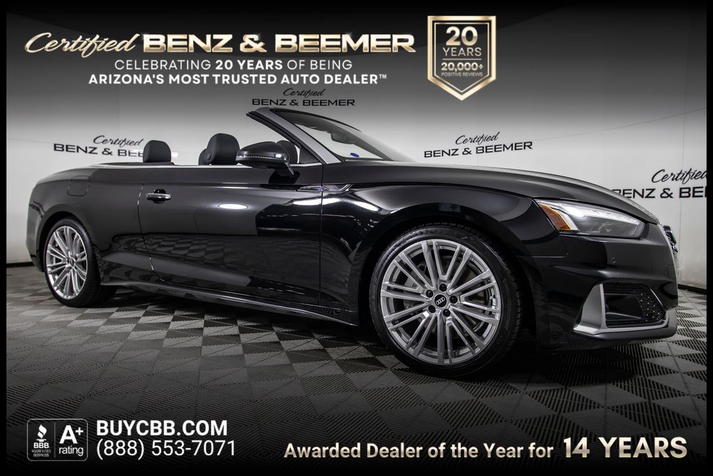 Black Metallic 2022 Audi A5 Convertible All-Wheel Drive 7-Speed Automatic