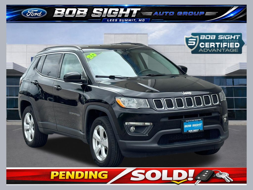 Diamond Black Crystal Pearlcoat 2020 Jeep Compass SUV / Crossover Four-Wheel Drive 9-Speed Automatic