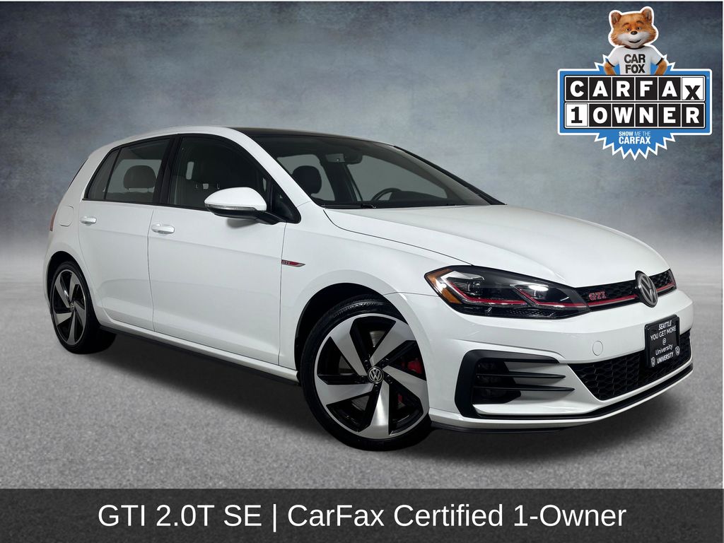 Pure White 2019 Volkswagen Golf GTI Hatchback Front-Wheel Drive 7-Speed Dual Clutch