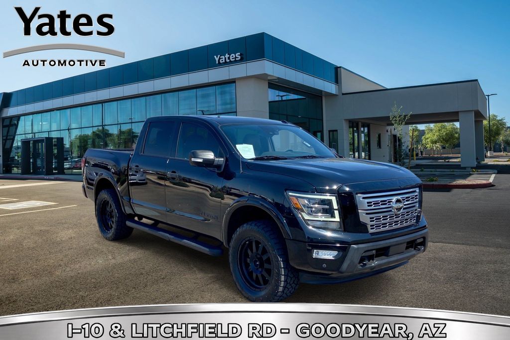 Super Black 2021 Nissan Titan Pickup Truck Four-Wheel Drive 9-Speed Automatic