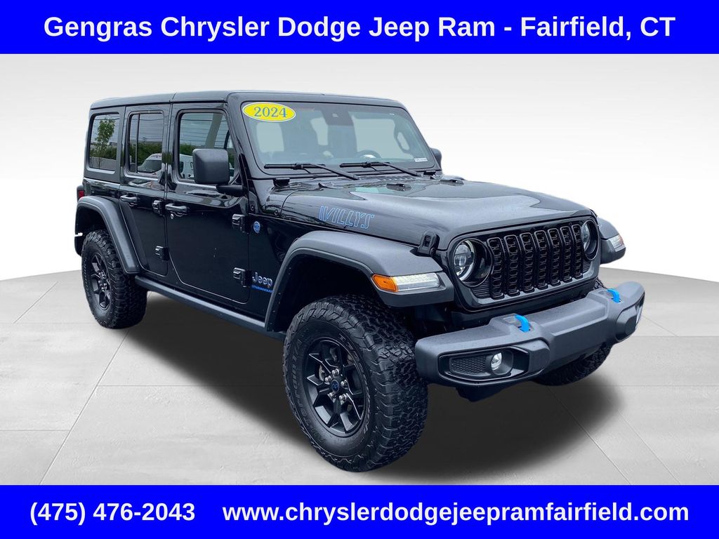 Black Clearcoat 2024 Jeep Wrangler 4xe SUV / Crossover Four-Wheel Drive 8-Speed Automatic