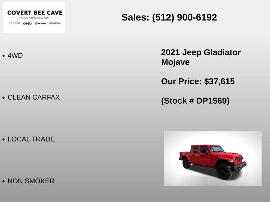 Used Car 2021 Jeep Gladiator  Mojave For Sale Under $40,000 In Austin, Texas