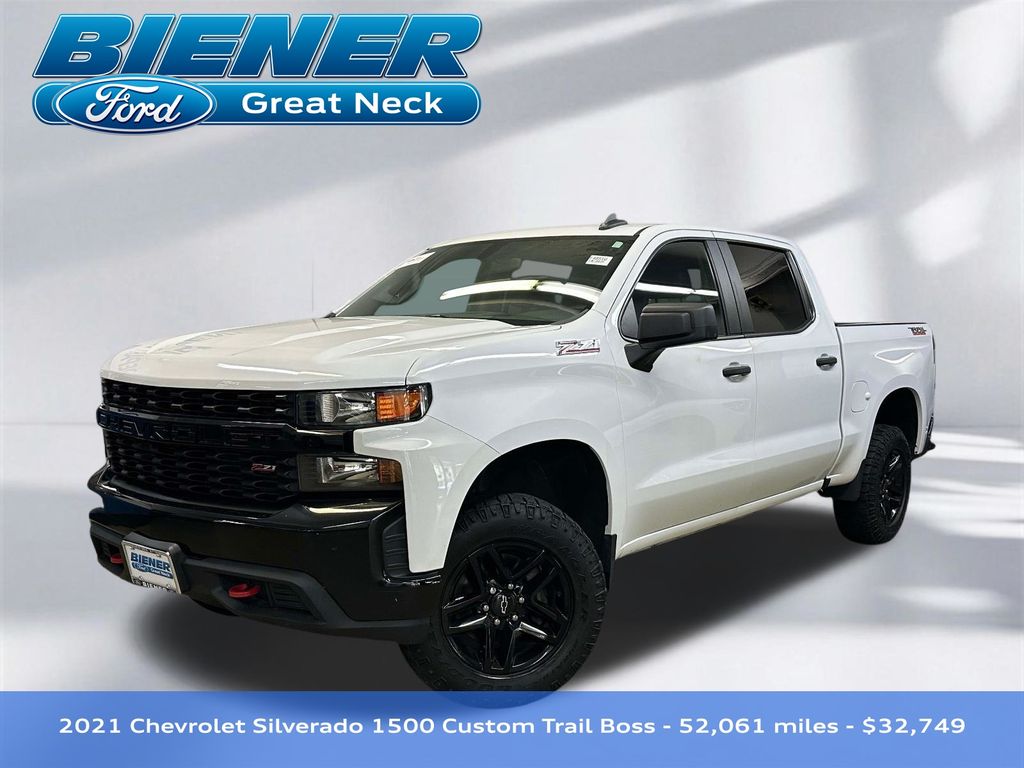 Summit White 2021 Chevrolet Silverado 1500 Pickup Truck Four-Wheel Drive 6-Speed Automatic Overdrive