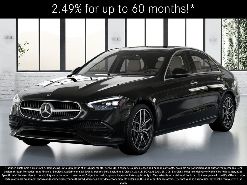 Black 2026 Mercedes-Benz C-Class Sedan All-Wheel Drive 9-Speed Automatic