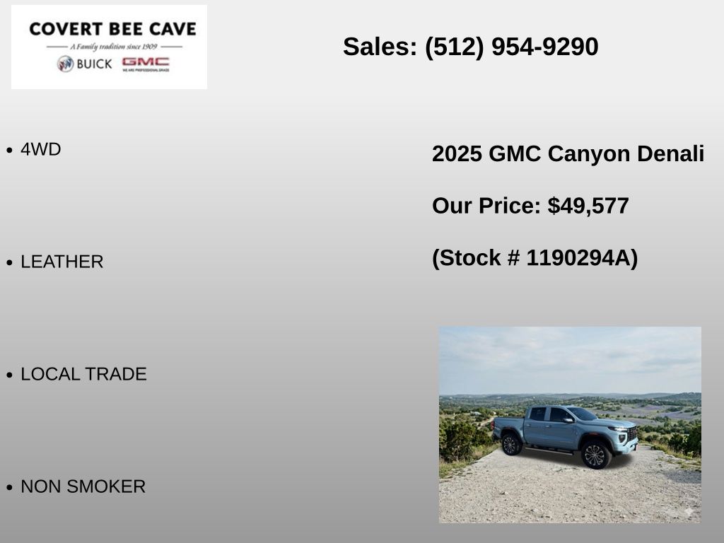 Used Car 2025 Gmc Canyon  Denali For Sale Under $50,000 In Austin, Texas