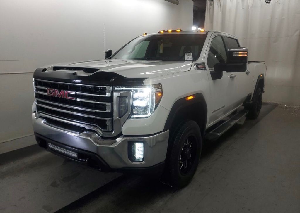 White 2021 GMC Sierra 2500HD SLT Crew Cab 4WD Pickup Truck Four-Wheel Drive Automatic