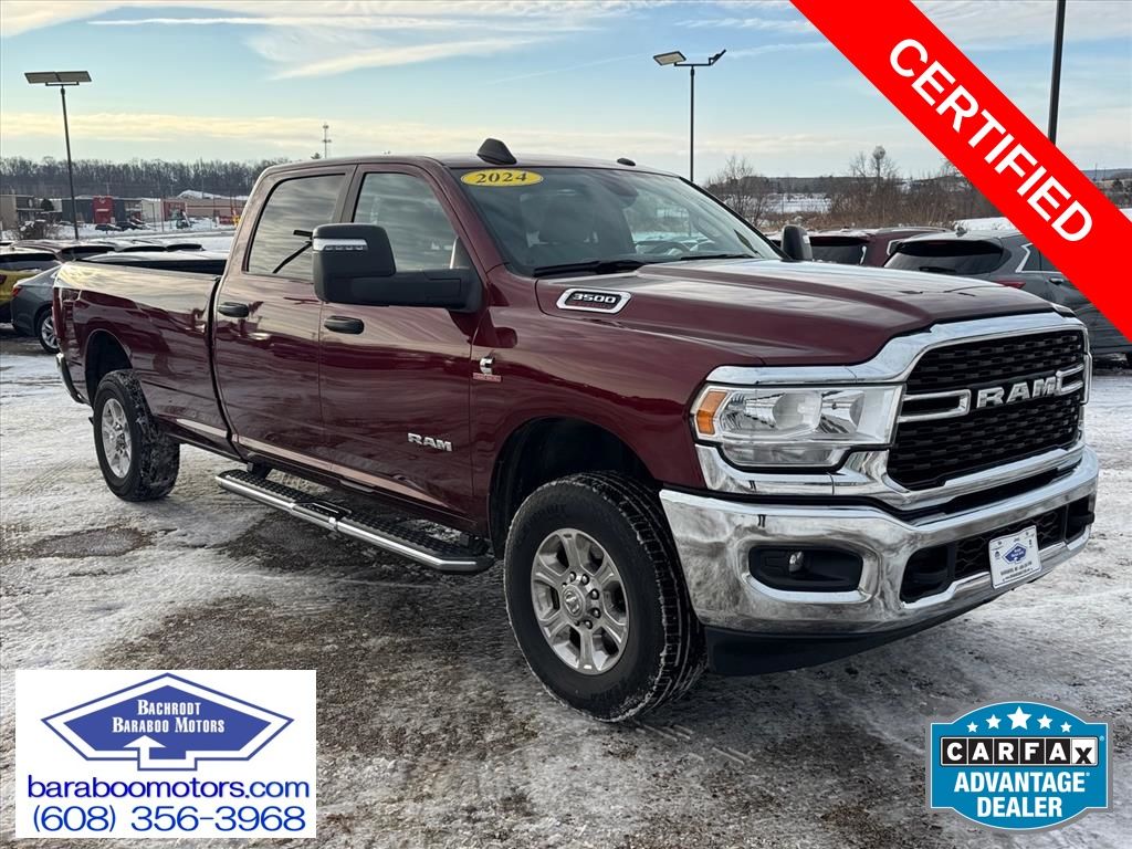 Delmonico Red Pearlcoat 2024 RAM 3500 Big Horn Crew Cab LB 4WD Pickup Truck Four-Wheel Drive 6-Speed Automatic