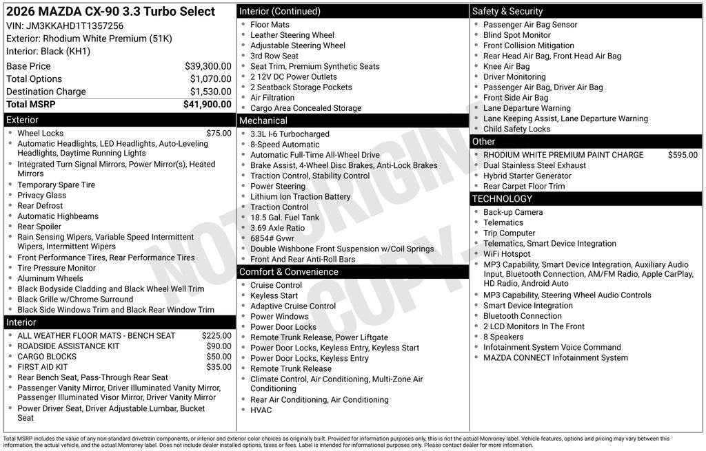 2026 Mazda CX-90 3.3 Turbo Select