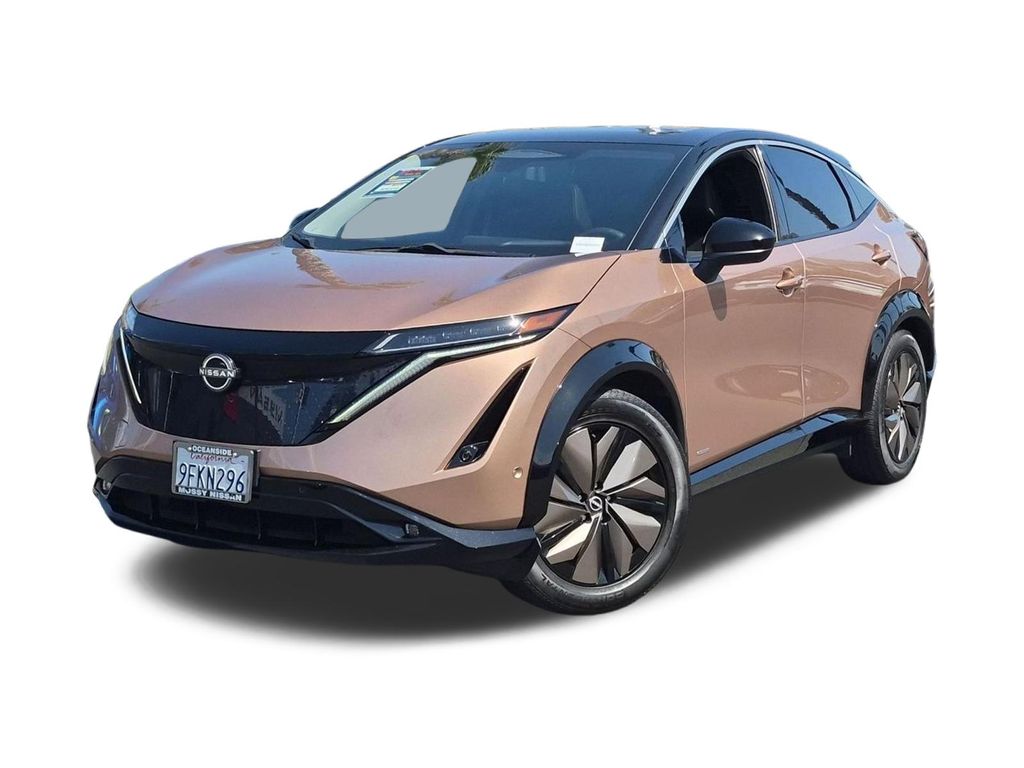 Red (Sunrise Copper Pearl/Black Diamond Pearl) 2023 Nissan Ariya SUV / Crossover Front-Wheel Drive Continuously Variable Transmission