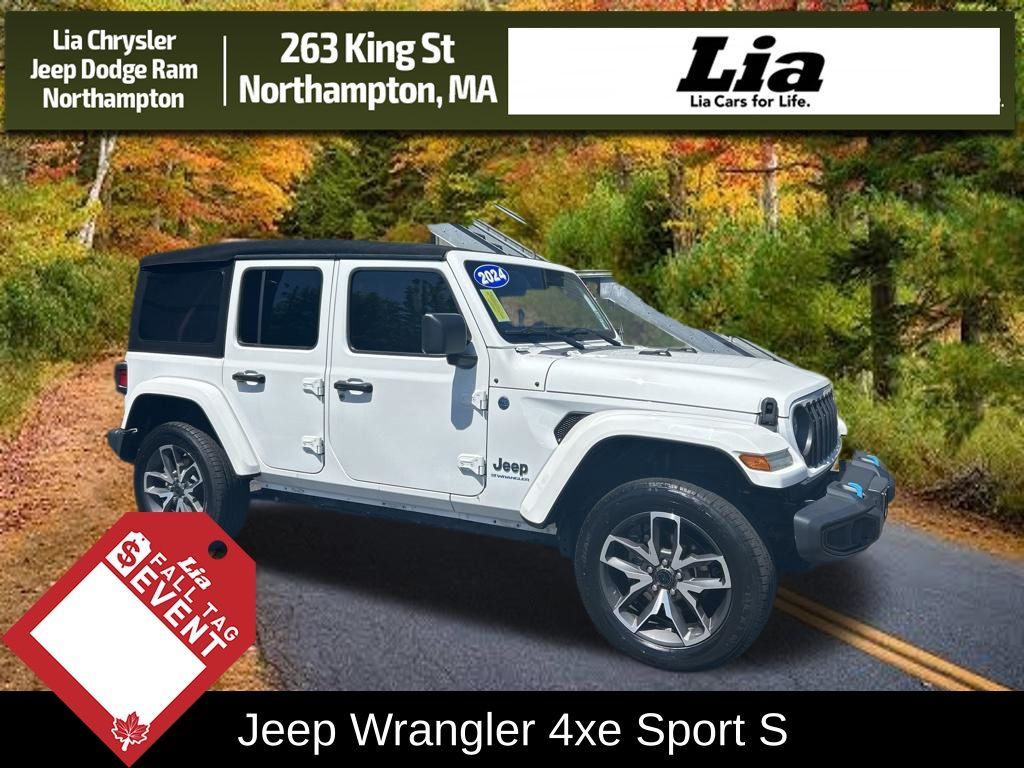 Bright White Clearcoat 2024 Jeep Wrangler 4xe SUV / Crossover Four-Wheel Drive 8-Speed Automatic