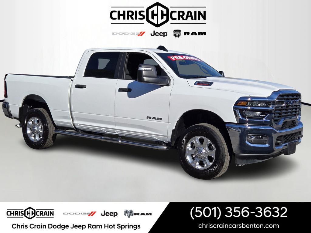 Bright White Clearcoat 2025 RAM 2500 Big Horn Crew Cab 4WD Pickup Truck Four-Wheel Drive 8-Speed Automatic
