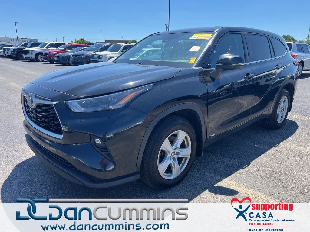 Midnight Black Metallic 2023 Toyota Highlander Hybrid SUV / Crossover All-Wheel Drive Continuously Variable Transmission