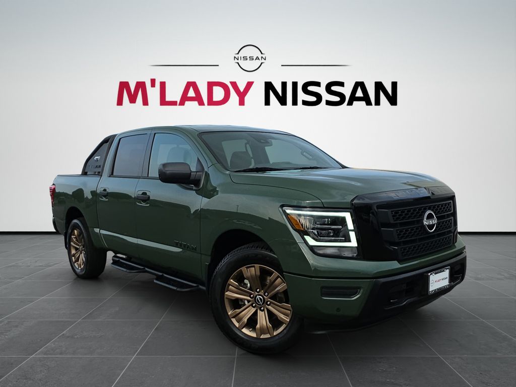Green Metallic 2024 Nissan Titan Pickup Truck Four-Wheel Drive 9-Speed Automatic