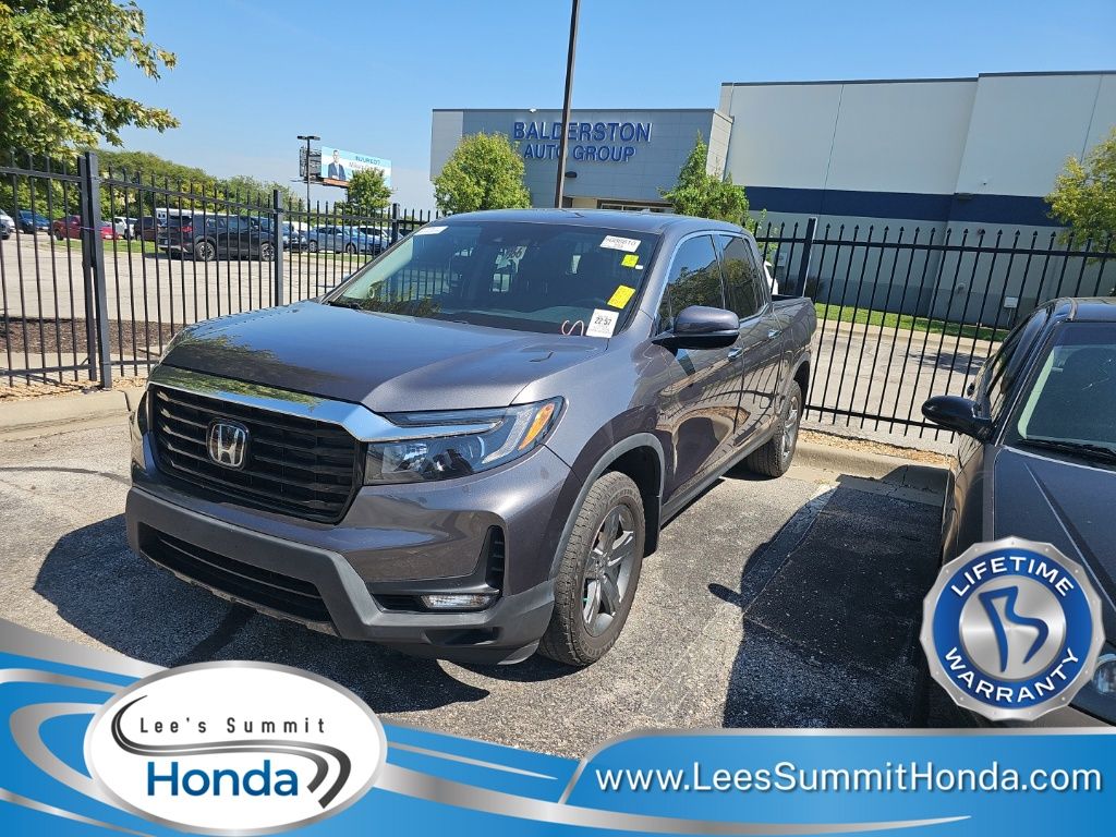 Gray (Modern Steel Metallic) 2023 Honda Ridgeline Pickup Truck All-Wheel Drive 9-Speed Automatic