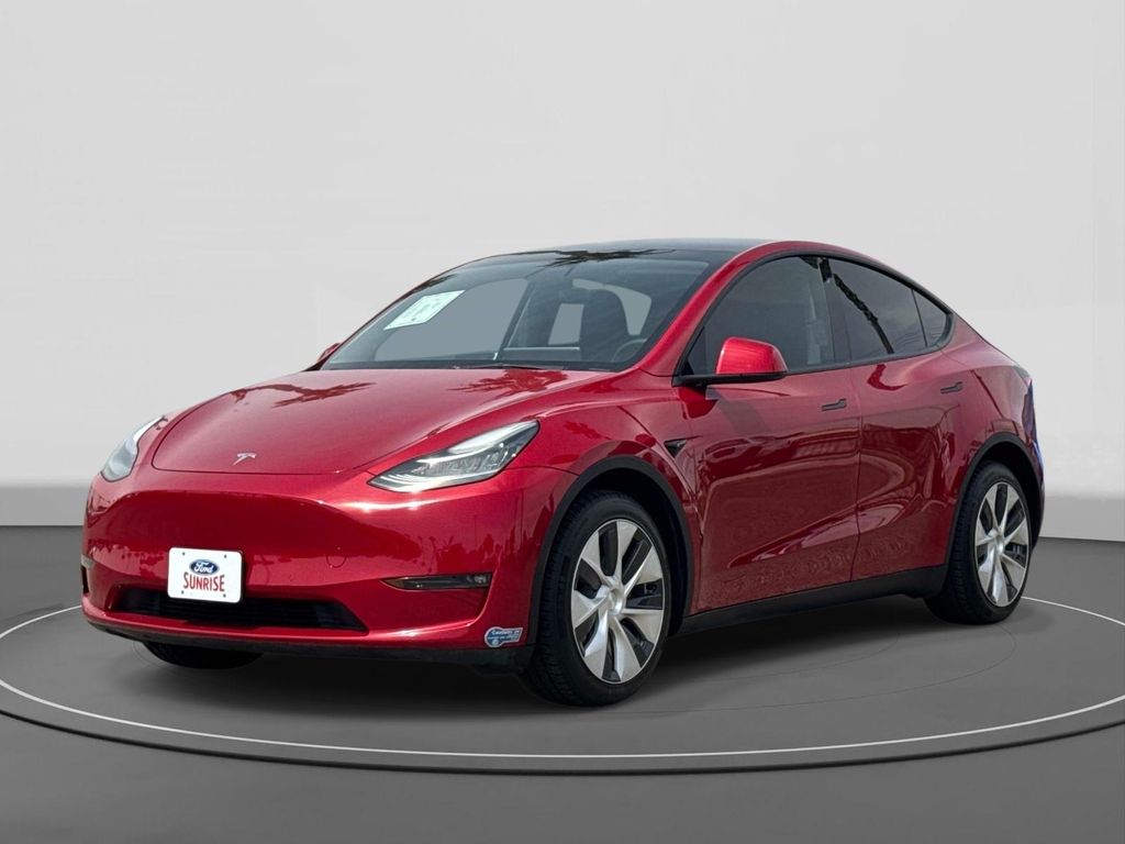 Red Multi-Coat 2021 Tesla Model Y Long Range AWD SUV / Crossover All-Wheel Drive 1-Speed Automatic