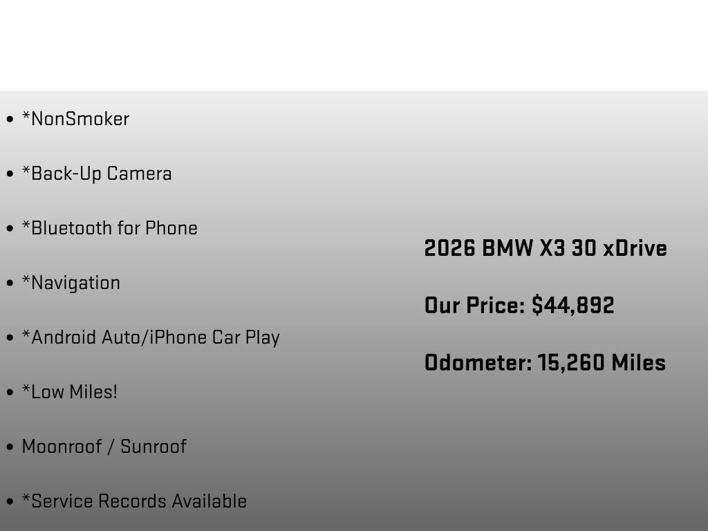2026 BMW X3 30 xDrive Gray at Audi Porsche Sewickley