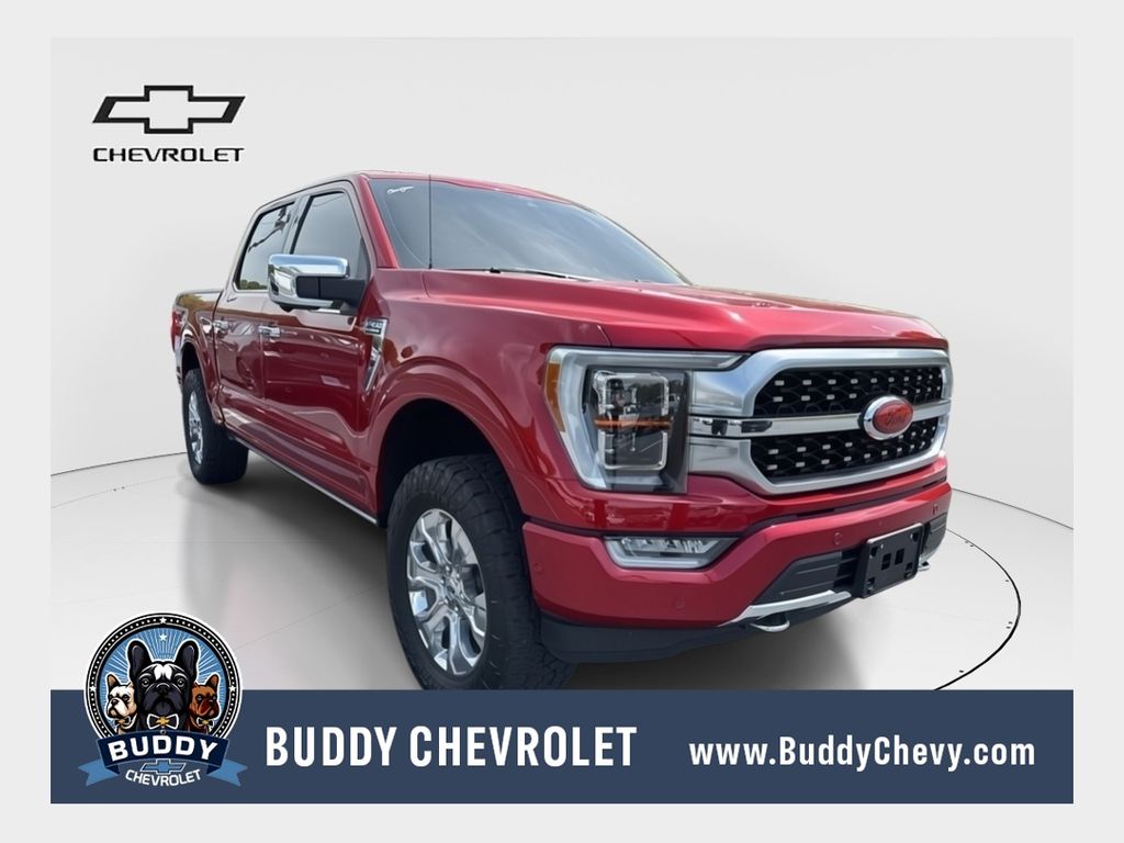 Rapid Red Metallic Tinted Clearcoat 2021 Ford F-150 Platinum SuperCrew 4WD Pickup Truck Four-Wheel Drive Automatic